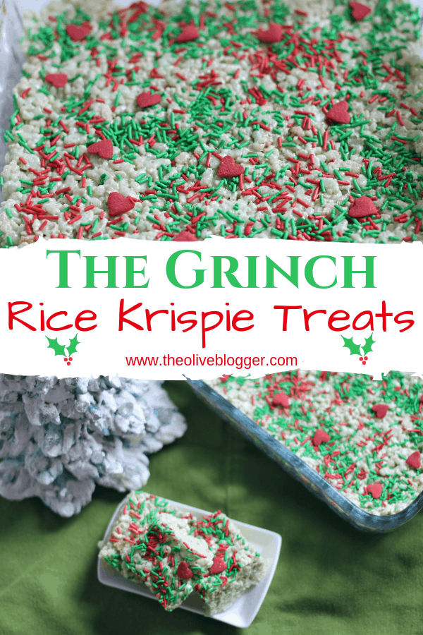 Christmas Rice Krispie Treats - Grinch Inspired